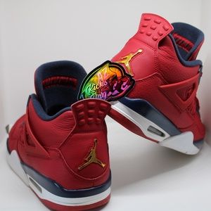 Men's Jordan 4 Retro "FIBA" GYM RED/OBSIDIAN-WHITE Cl1184-617 Size 14